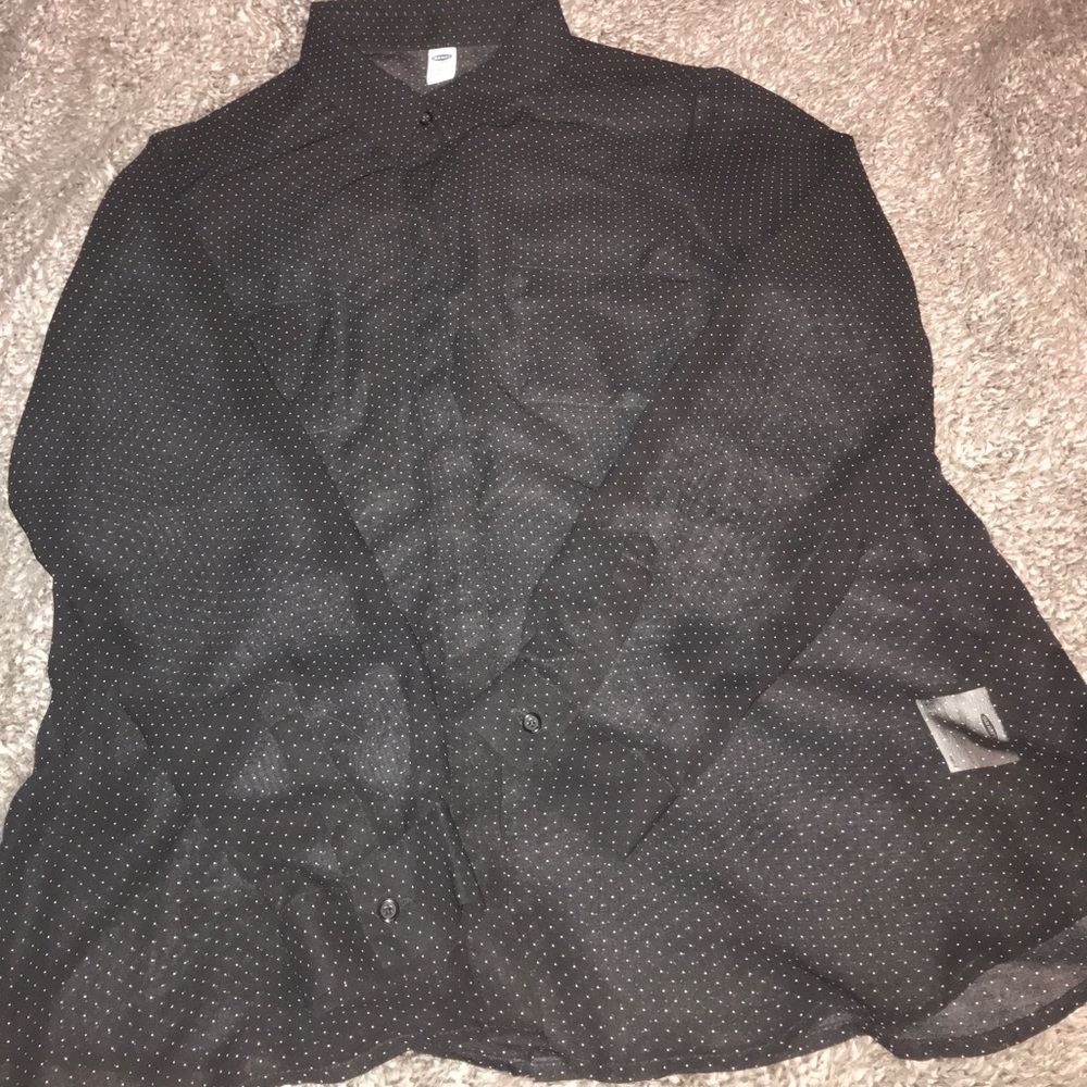 Sheer black long sleeve blouse